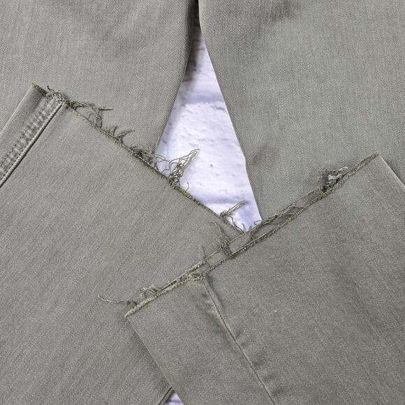 Joe's Women's Jeans Straight High Rise Light Olive Green Raw Hem size 27 - Picture 12 of 16